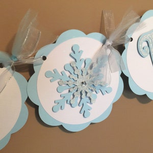 Snowflake Party Banner, Winter Onederland Birthday, Frozen Party Decoration image 3