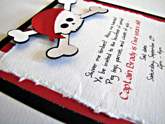 Pirate Party Invitations, Boy Pirate Birthday Party, Pirate Baby Shower, Ser of 12 Il_570xn