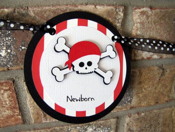 Pirate Party 1st Year Photo Banner, Pirate 12 Month Birthday Party Decoration, Timeline Picture Banner Il_570xn