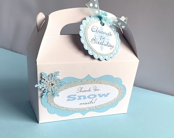 Pudełka na upominki na imprezę Winter Wonderland, Pudełko na mrożone smakołyki, Pudełka na prezenty Winter Wonderland, Baby Shower w kształcie płatków śniegu