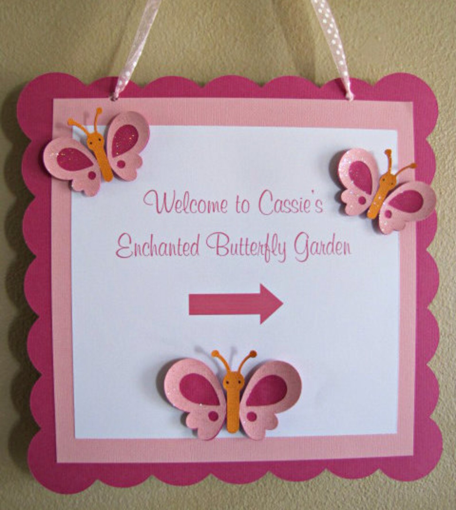 Butterfly Birthday Party Door Sign Baby Shower Welcome Sign | Etsy