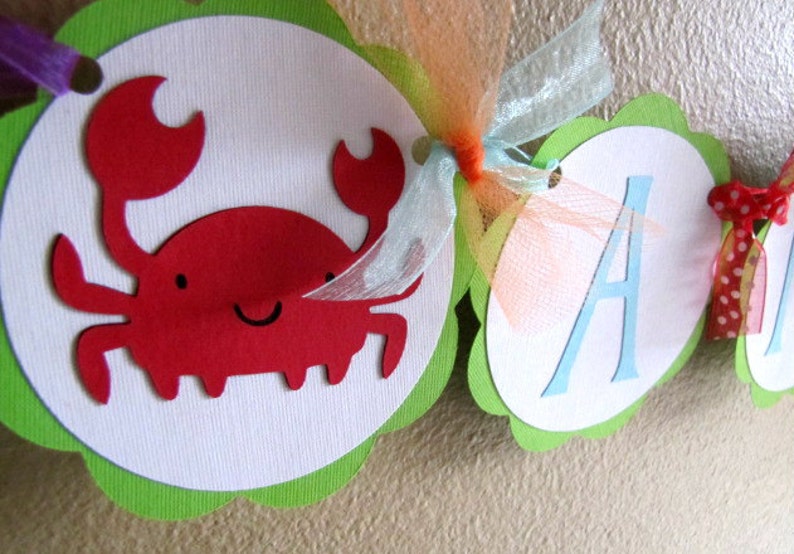 Under The Sea High Chair Banner, Sea Animal Birthday Party, Pool Party Decoration image 1