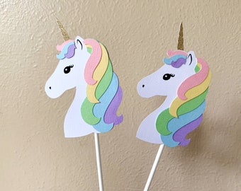 Unicorn Centerpiece, Pastel Unicorn Party Decoration