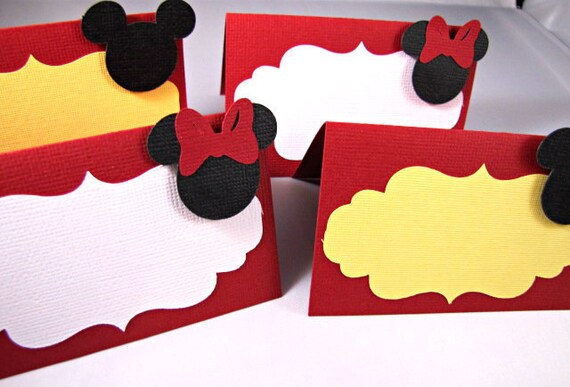 Mickey and Minnie Mouse Food Tent Cards, Place Cards, Set of 10 Il_570xn