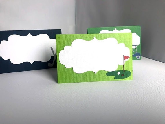 Golf Party Food Tent Cards, Golf Birthday Place Cards, Retirement Decoration, Baby Shower, Graduation, Set of 10 Il_570xn