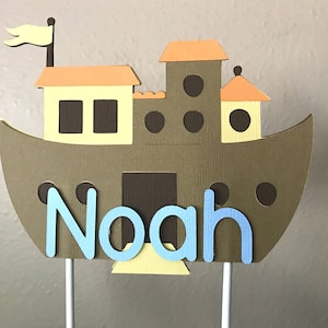 Noahs Ark Cake Topper, Noah&#39;s Ark Birthday Party Decoration, Baby Shower Cake Topper
