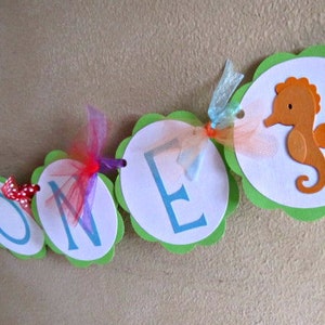 Under The Sea High Chair Banner, Sea Animal Birthday Party, Pool Party Decoration image 4