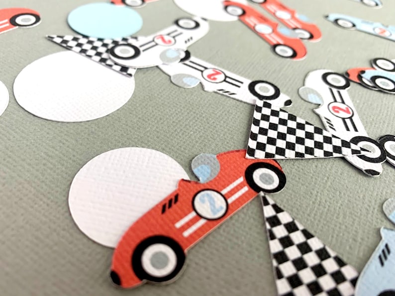 Race Car Cupcake Toppers, Two Fast Birthday Party Decoration, Fast One Cupcake Picks, Vintage Racing 2nd Birthday, Set of 12 image 8