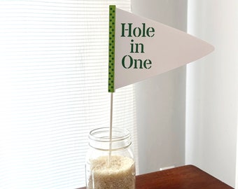 Bandiere centrotavola da golf, gagliardetti Par-Tee personalizzati, centrotavola di laurea, pensionamento, decorazione per festa di compleanno Hole in One, set di 6