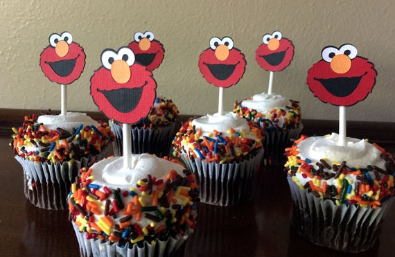 Elmo Party Cupcake Toppers Elmo Birthday Party Elmo Baby Shower