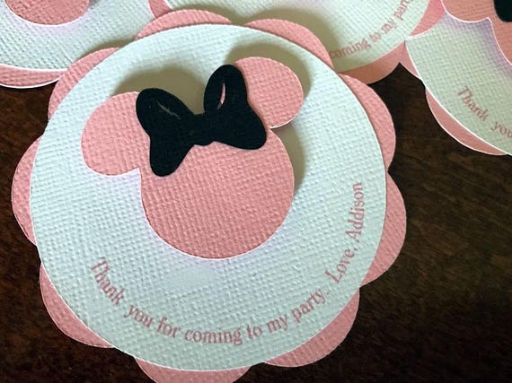 Minnie Mouse Favor Tags, Minnie Mouse Party Favor, Minnie Mouse Birthday Party, Minnie Mouse Shower, Minnie Party Decor, Gift Tag, Set of 12 Il_570xn