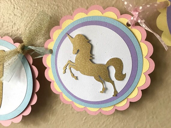 Unicorn Birthday Banner, Rainbow Party Decoration Il_570xn