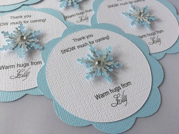 Winter Wonderland Favor Tags, Frozen Party Thank You Tags, Winter Onederland Goodie Bag Tags, Snowflake Birthday Party, Set of 12 Il_570xn