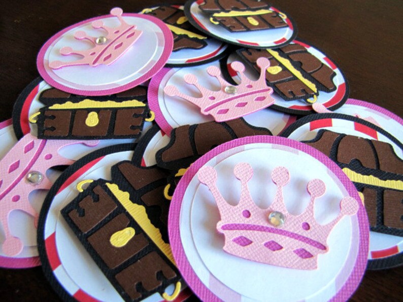 Set of 12 Pirate and Princess Favor Tags Princess and Pirate Party Tags Princess and Pirate Favor Tags Pirate and Princess Birthday