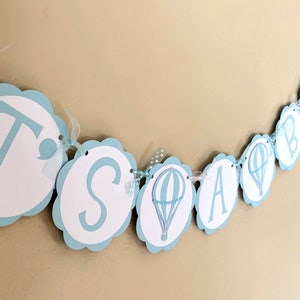 Hot Air Balloon Baby Shower Banner, Up Up and Away Birthday Party Decoration, Time Flies 1st Birthday image 4