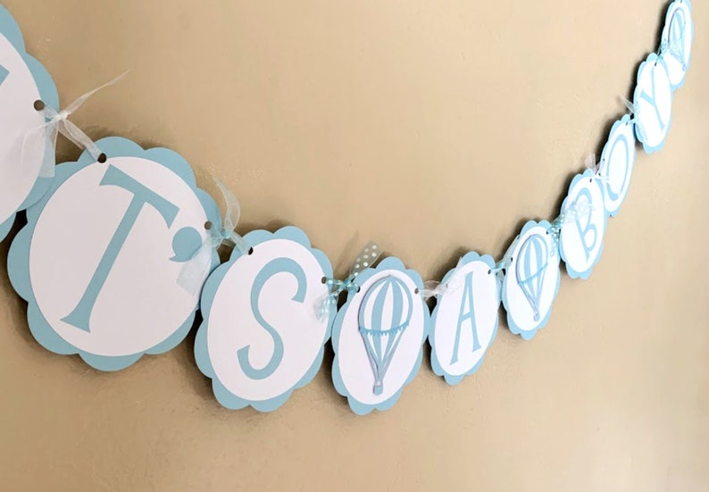 Hot Air Balloon Baby Shower Banner, Up Up and Away Birthday Party Decoration, Time Flies 1st Birthday image 4