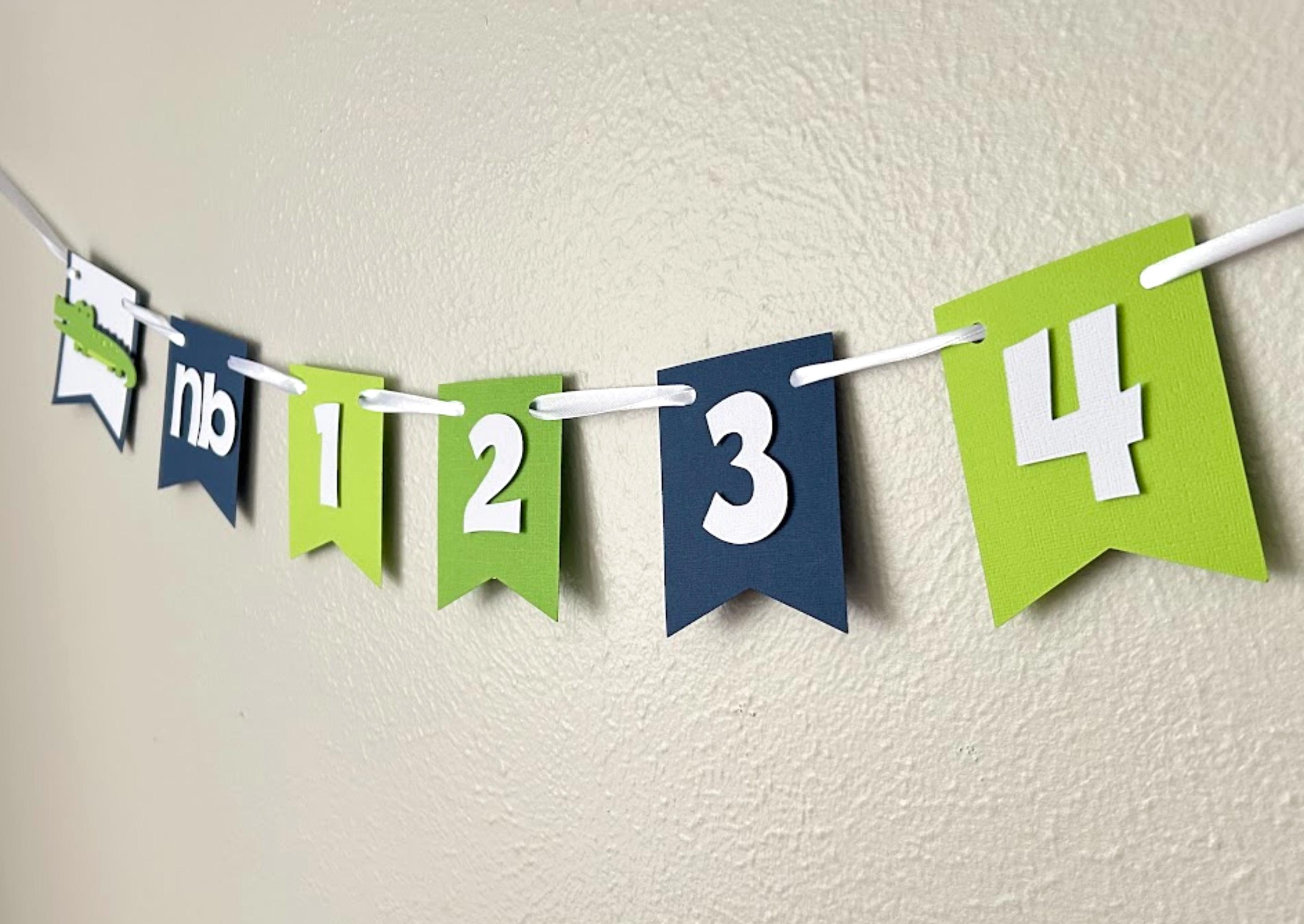 Striscione Per Compleanno A Forma Di Coccodrillo Con Scritta Happy Birthday - 1,8 Metri - Verde - Riutilizzabile
