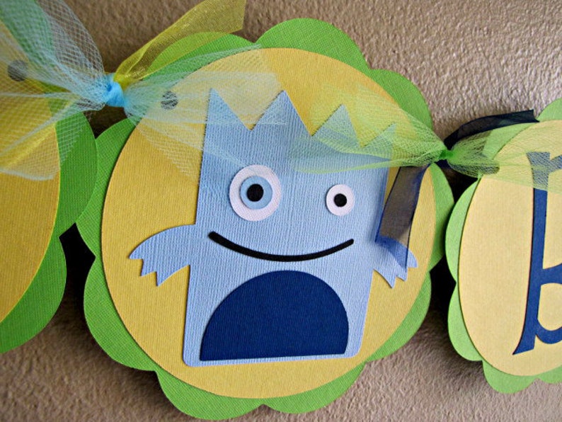 Monster Birthday Party Centerpiece, Little Monster Halloween 1st Birthday Decoration image 7