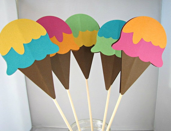 Ice Cream Cone Centerpiece Ice Cream Party Centerpiece Etsy