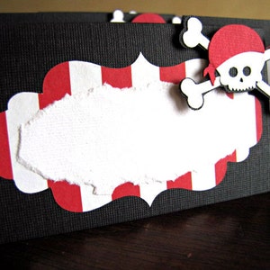 Cartões de barraca de comida para festa de aniversário pirata, cartões de lugar pirata personalizados, etiquetas de alimentos, conjunto de 10