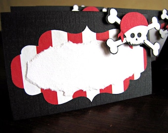 Pirate Birthday Party Food Tent Cards, Personalized Pirate Place Cards, Food Labels, Set of 10