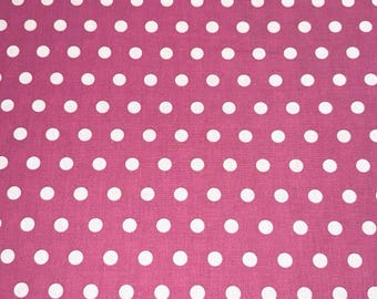 Medium Pink and White Polka Dot Cotton Fabric Blender - 1/2 Yard