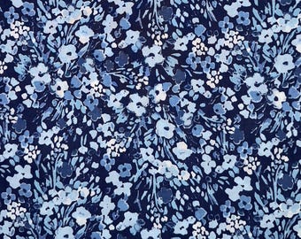 Richloom Blue Wildflowers Cotton Fabric by Keepsake Calico - 1/2 Yard - Floral