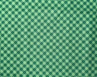 Spring Gingham Green on Green Cotton Fabric - 7/8 Yard - Blender, Basic