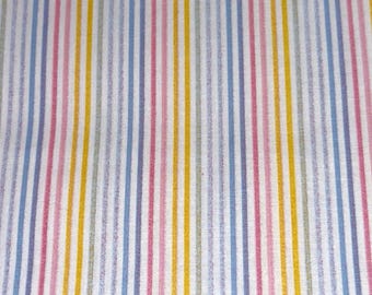 Draper James Pastel Stripes Cotton Fabric in Yellow, Pink, Blue - 1/2 Yard