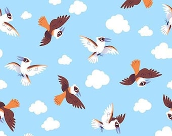Kookaburras LT Blue | Aussie Oz-Born by Mel Matthews | Studio E Fabric | 1/2 YD