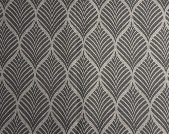Richloom Art Deco Geometric Fabric by Keepsake Calico - Black Gray - 1/2 yard
