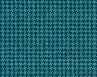New Teal Houndstooth Basic by Leanne Anderson for Henry Glass Fabric - 1/2 Yard