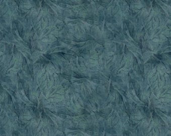 Teal Feather Texture Garden Gate Roosters by Susan Winget for WP Fabric - 1/2 YD