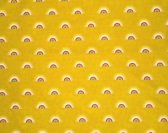 Free Spirit Tula Pink Daydreamer Sundaze Yellow Pineapple - 1/2 Yard - Rainbow