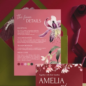 Deeply Romantic Wedding: Burgundy, Pink, and Green Theme (Digital Download Wedding Template) image 6