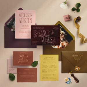 Editorial Style Wedding Invitation, Modern, Bold, Trendy, Statement Wedding Stationery, Colorful Wedding Theme, Canva Editable, INW20