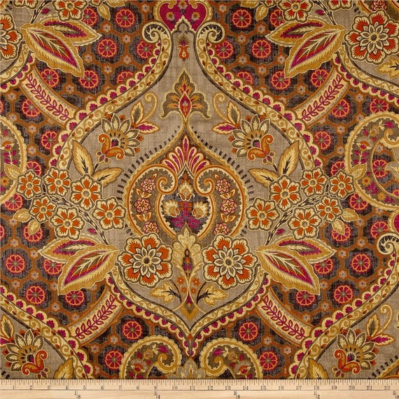 Drapery Panel In Waverly Moonlit Shadows Spice 84 Or Etsy