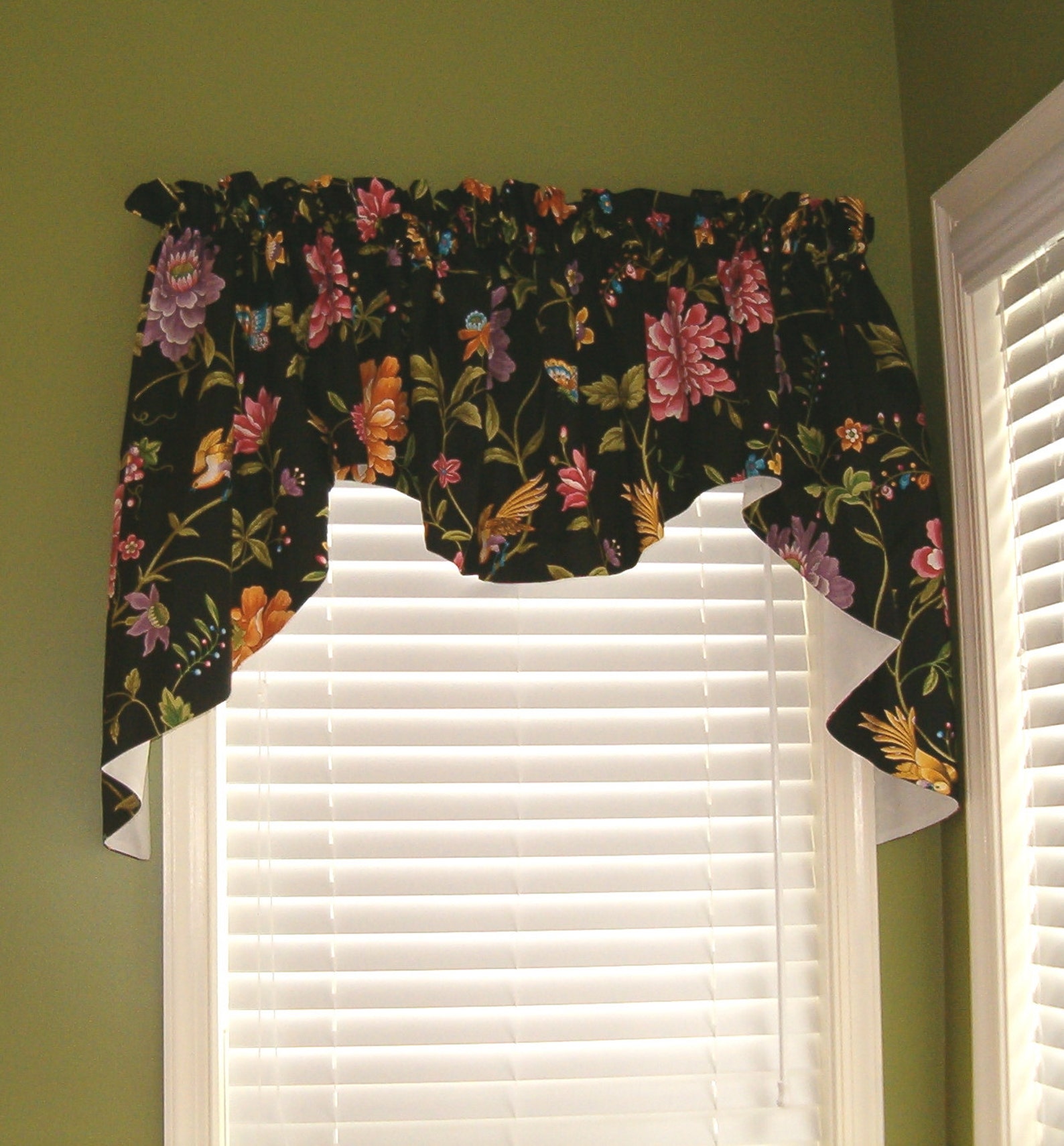 Gathered Swag and Jabot Valances Matching Drapery Panels Etsy