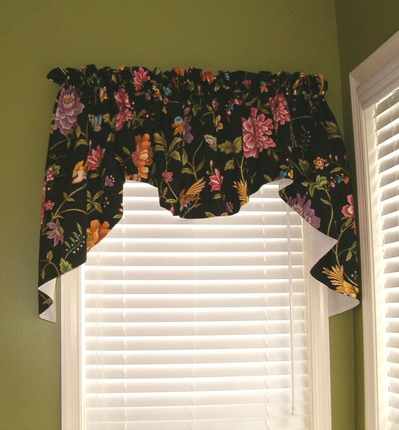 Gathered Swag and Jabot Valances Matching Drapery Panels Available