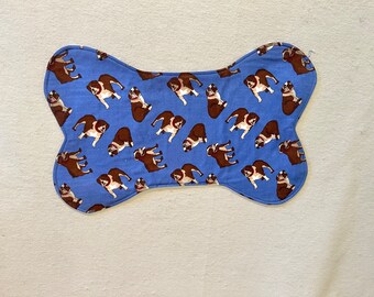 Dog Placemat, Pet Food Placemat, Pet Mat, Dog Food Mat, Dog Gift, Reversible, Cotton Fabric.