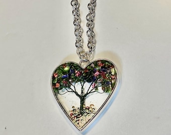 Tree of Life Necklace: Silver Tone Charm, 18 inch Chain