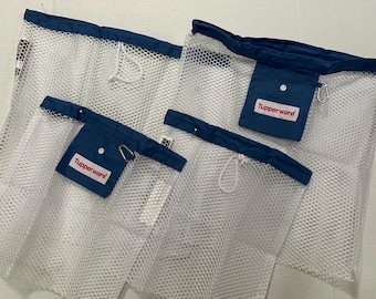 4 bolsas de malla para compras, verduras, almacenamiento y lavandería. Nuevas. 2 grandes y 2 medianas.