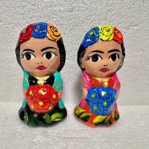 Salt and Pepper Shakers, NEW,  Senoritas, Ceramic, Mexican Talavera
