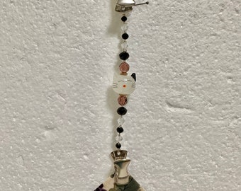 Cat Bead Napkin Clip, Sweater Clip, Blouse Cinch (5 inch)