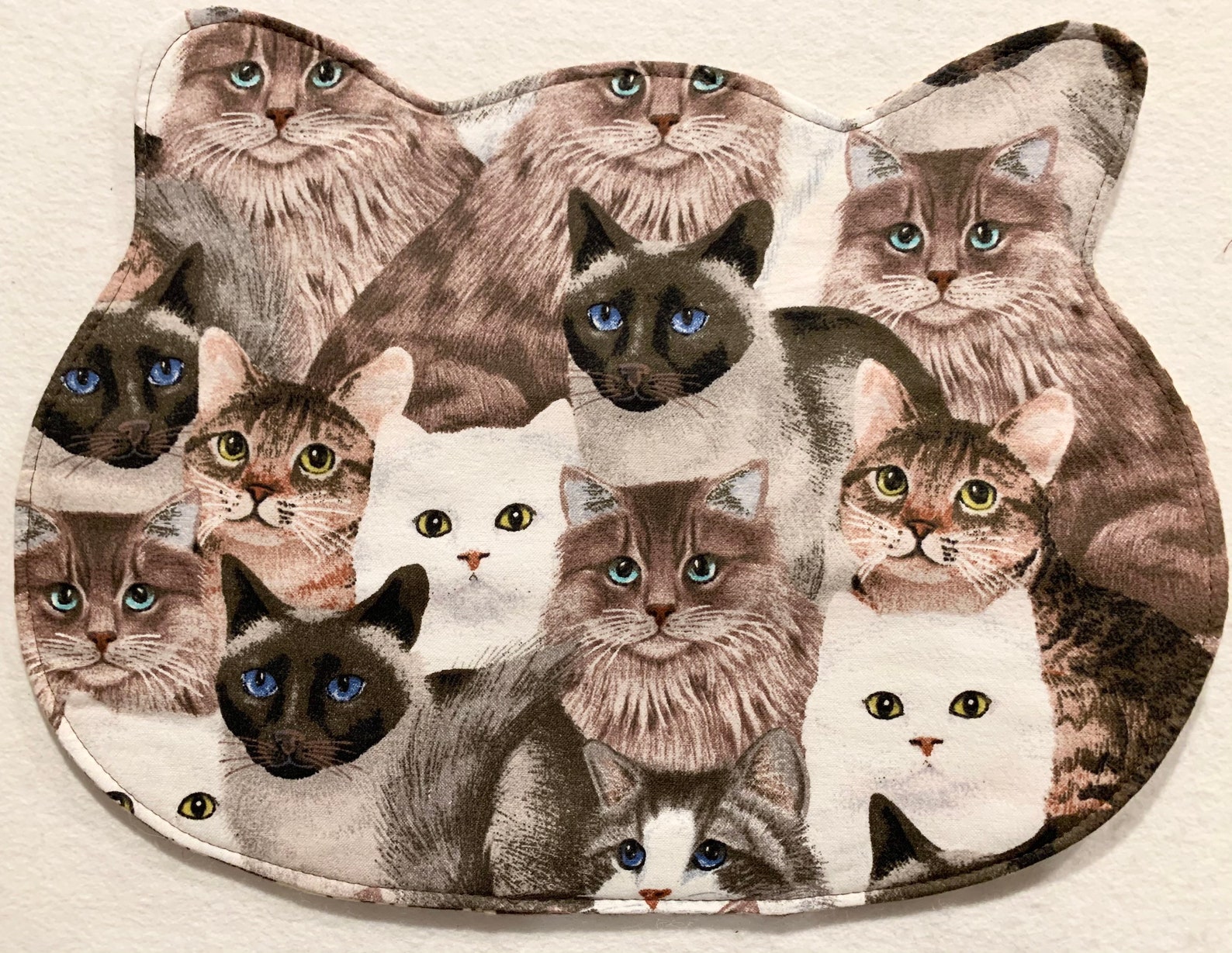 Cat Placemat Cat Face Shape Placemat Cat Mat Cat Feeding Etsy