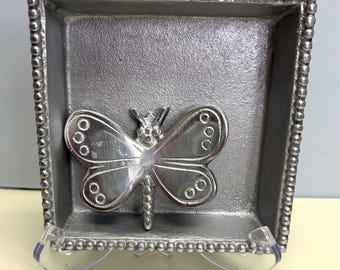 IHI Aluminum Beaded Napkin Holder with Butterfly napkin weight