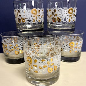 Vintage Set of Six MCM Lowball/Old Fashioned Glasses