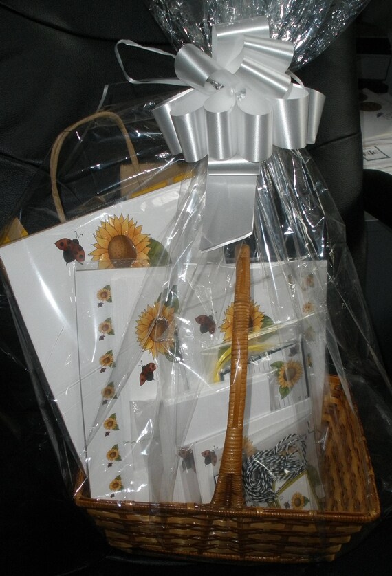 Country Sunflower Stationery Gift Basket Etsy