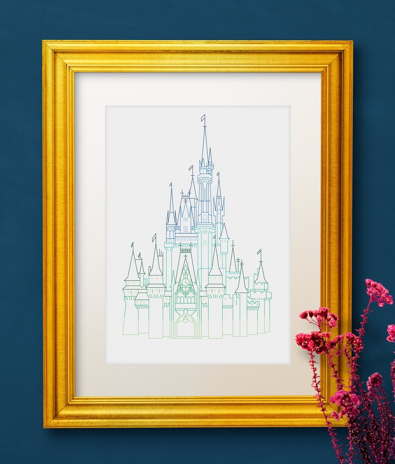 Disney World Castle Cross Stitch TWO Patterns/color Etsy UK