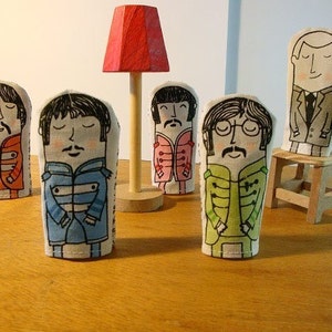 John and Paul and Ringo and George and Sir George finger puppets